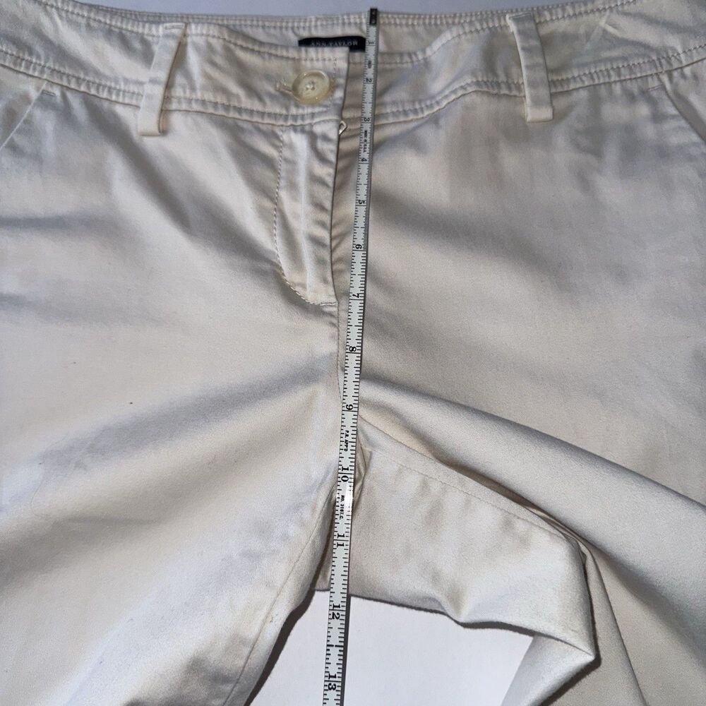 Ann Taylor Signature Tan Womens Chino Style Shorts Size 4 Vacation Slash Pocket - Picture 7 of 11